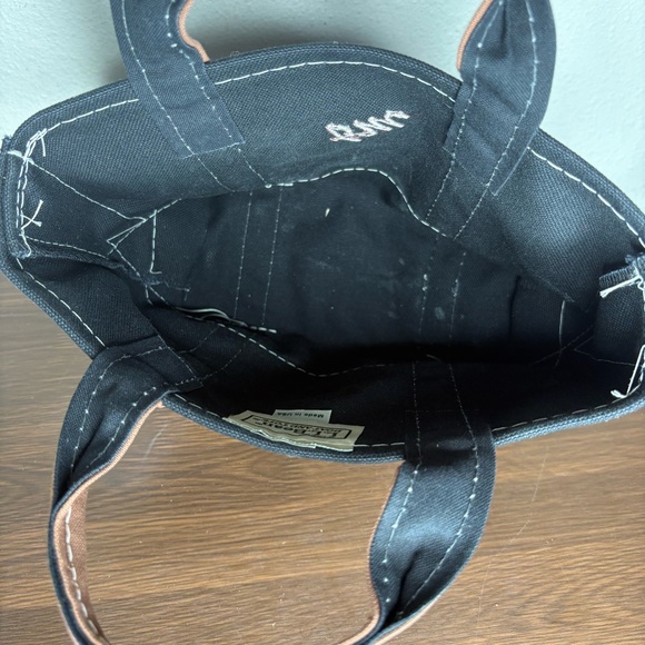 L.L.Bean Boat and Tote Small Black Brown Handles Made in USA - Picture 3 of 6